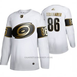 Camiseta Hockey Carolina Hurricanes Teuvo Teravainen Golden Edition Autentico Blanco