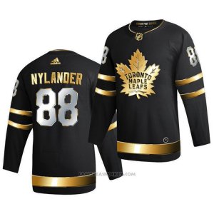 Camiseta Hockey Toronto Maple Leafs William Nylander Golden Edition Limited Autentico 2020-21 Negro
