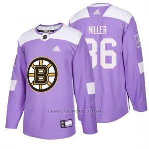 Camiseta Boston Bruins Kevan Miller Hockey Fights Cancer Violeta