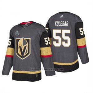 Camiseta Golden Knights Keegan Kolesar Bound Patch 2018 Stanley Cup Final Gris