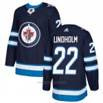 Camiseta Hockey Winnipeg Jets 22 Par Lindholm Primera Autentico Azul