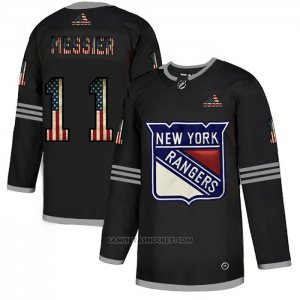Camiseta Hockey New York Rangers Mark Messier 2020 USA Flag Negro