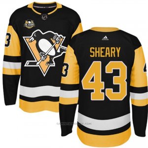 Camiseta Hockey Nino Pittsburgh Penguins 43 Conor Sheary Negro 50 Anniversary Home Premier