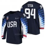 Camiseta USA Team Hockey 2018 Olympic Ryan Stoa 2018 Olympic Azul