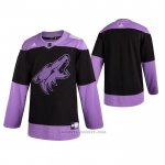 Camiseta Hockey Arizona Coyotes 2019 Fights Cancer Negro