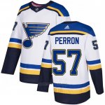 Camiseta Hockey St. Louis Blues 57 David Perron Road Autentico Blanco