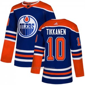 Camiseta Hockey Edmonton Oilers 10 Esa Tikkanen Alterno Autentico Azul