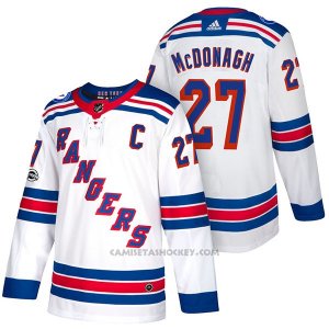 Camiseta Hockey Hombre Autentico New York Rangers 27 Ryan Mcdonagh Away 2018 Blanco