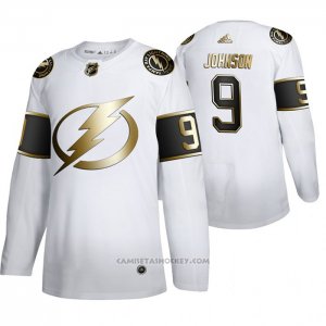 Camiseta Hockey Tampa Bay Lightning Tyler Johnson Golden Edition Autentico Blanco