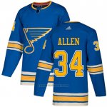 Camiseta Hockey St. Louis Blues 34 Jake Allen Alterno Autentico Azul