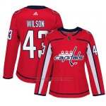Camiseta Mujer Washington Capitals 43 Tom Wilson Adizero Jugador Home Rojo