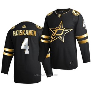 Camiseta Hockey Dallas Stars Miro Heiskanen Golden Edition Limited Autentico 2020-21 Negro