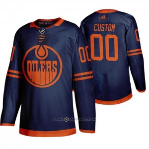Camiseta Hockey Edmonton Oilers Autentico Alterno Personalizada Azul
