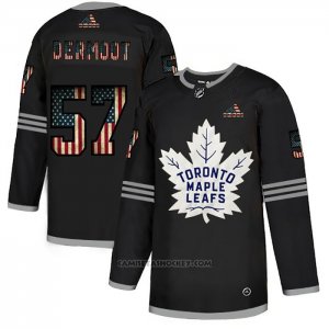 Camiseta Hockey Toronto Maple Leafs Travis Dermott 2020 USA Flag Negro