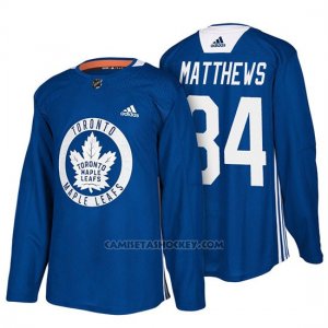 Camiseta Toronto Maple Leafs Auston Matthews Blue New Season Practice