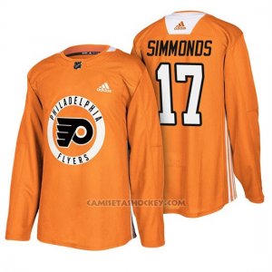 Camiseta Philadelphia Flyers Wayne Simmonds New Season Practice Naranja