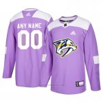 Camiseta Hockey Hombre Nashville Predators Personalizada Violeta