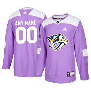 Camiseta Hockey Hombre Nashville Predators Personalizada Violeta