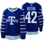 Camiseta Toronto Maple Leafs 42 Tyler Bozak 1918 Arenas Throwback Azul
