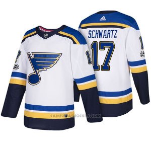 Camiseta Hockey Hombre St. Louis Blues 17 Jaden Schwartz 2018 Blanco