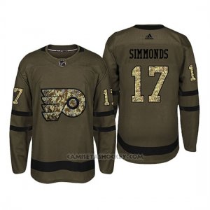 Camiseta Philadelphia Flyers 17 Wayne Simmonds Camo Salute To Service