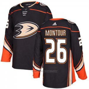 Camiseta Hockey Anaheim Ducks 26 Brandon Montour Autentico Negro