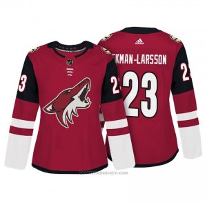 Camiseta Hockey Mujer Arizona Coyotes 23 Oliver Ekman Larsson Rojo Autentico Jugador