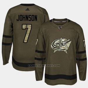 Camiseta Columbus Blue Jackets Jack Johnson Camo Salute To Service