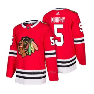 Camiseta Hockey Hombre Autentico Chicago Blackhawks 5 Connor Murphy Home 2018 Rojo
