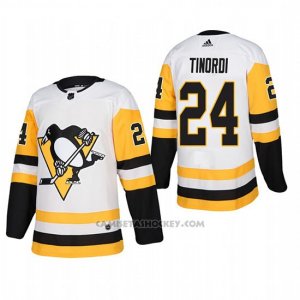 Camiseta Hockey Hombre Pittsburgh Penguins 24 Jarred Tinordi Away Autentico Jugador Blanco