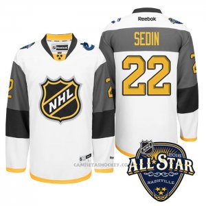 Camiseta Hockey Vancouver Canucks 22 Daniel Sedin 2016 All Star Blanco