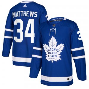 Camiseta Hockey Hombre Toronto Maple Leafs 34 Auston Matthews Azul Home Autentico Stitched