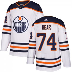 Camiseta Hockey Edmonton Oilers 74 Ethan Bear Road Autentico Blanco