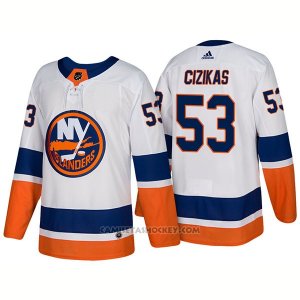 Camiseta Hockey Hombre New York Islanders 53 Casey Cizikas New Outfitted 2018 Blanco