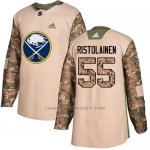Camiseta Hockey Nino Buffalo Sabres 55 Rasmus Ristolainen Camo Autentico 2017 Veterans Day Stitched