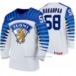 Camiseta Hockey Finlandia Jani Hakanpaa Home 2020 IIHF World Championship Blanco