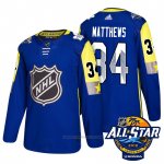 Camiseta Hockey Hombre Toronto Maple Leafs 34 Auston Matthews Azul 2018 All Star Autentico