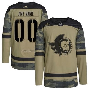 Camiseta Hockey Ottawa Senators Personalizada Military Appreciation Team Autentico Practice Camuflaje