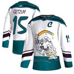 Camiseta Hockey Anaheim Ducks Ryan Getzlaf Reverse Retro Autentico 2020-21 Blanco