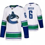 Camiseta Hockey Vancouver Canucks 6 Brock Boeser 2019-20 Segunda Autentico Blanco